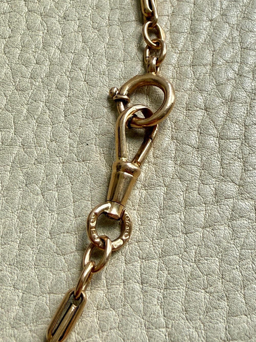 1917 Antique Swedish Double Fetter Watch Chain Necklace in 18k Gold - 17.6 inch length