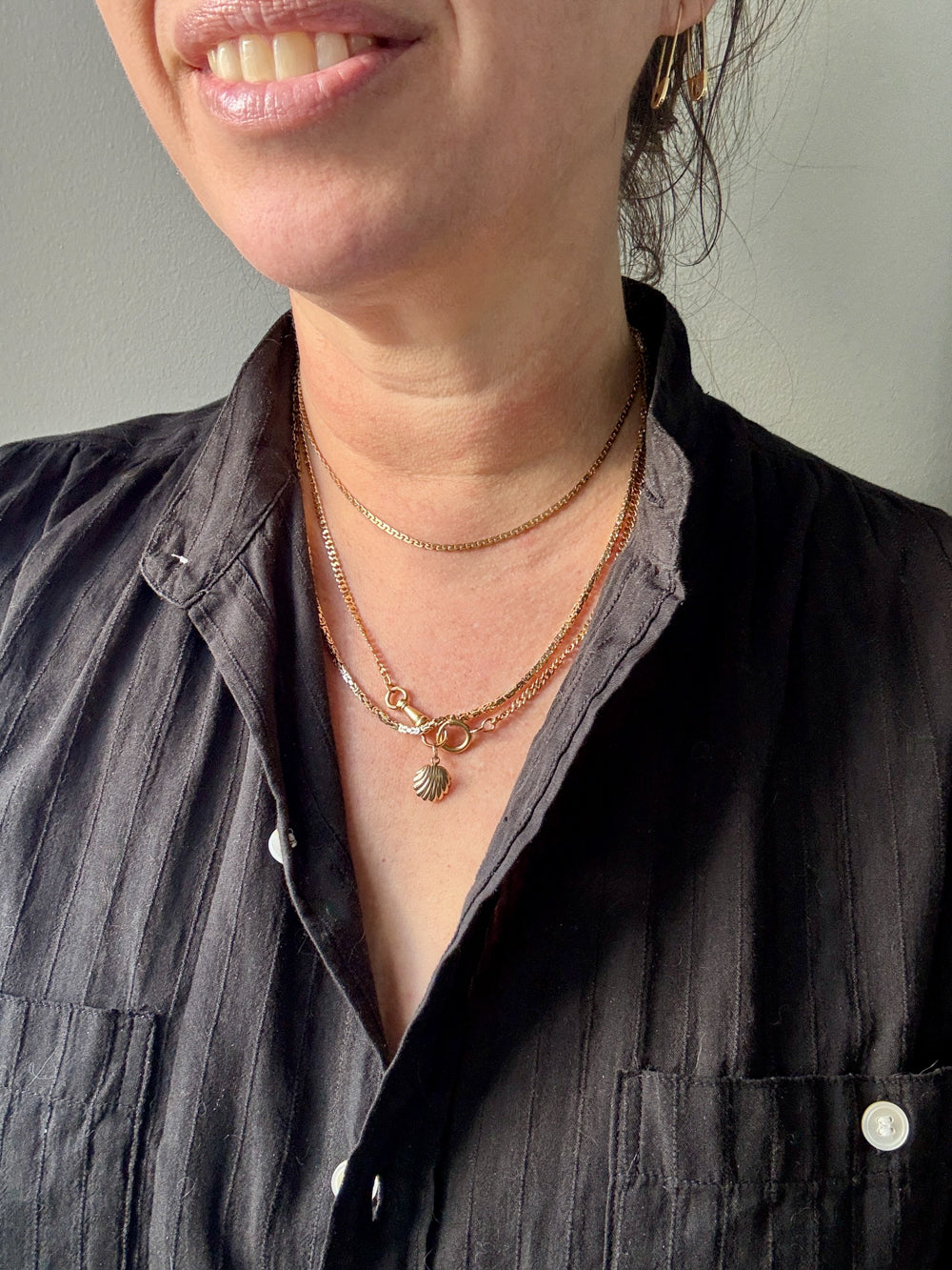 VERY FINE Vintage Byzantine Link Necklace in 14k gold - 19.5 length