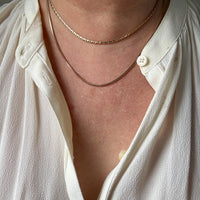 Vintage French Virola Link Chain Necklace 18k Gold – 15.75 Inch length