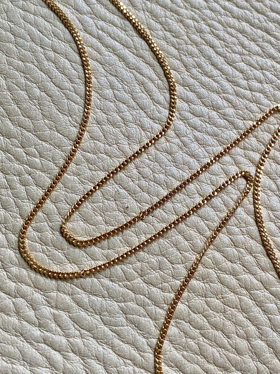 Italian vintage 18k gold curb link necklace by Balestra - 21 inch length