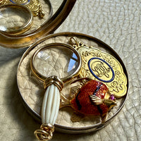 18k Gold Tropical Fish Brooch with Enamel Detail and Ruby Eye