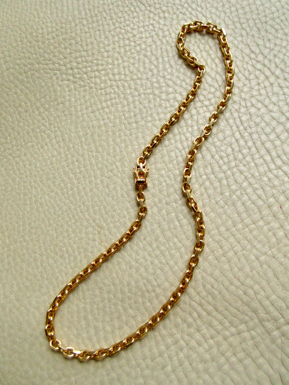 1985 Chunky 4.7mm Vintage Swedish 18k Gold 51g Biker Chain Necklace – 19.5" Length