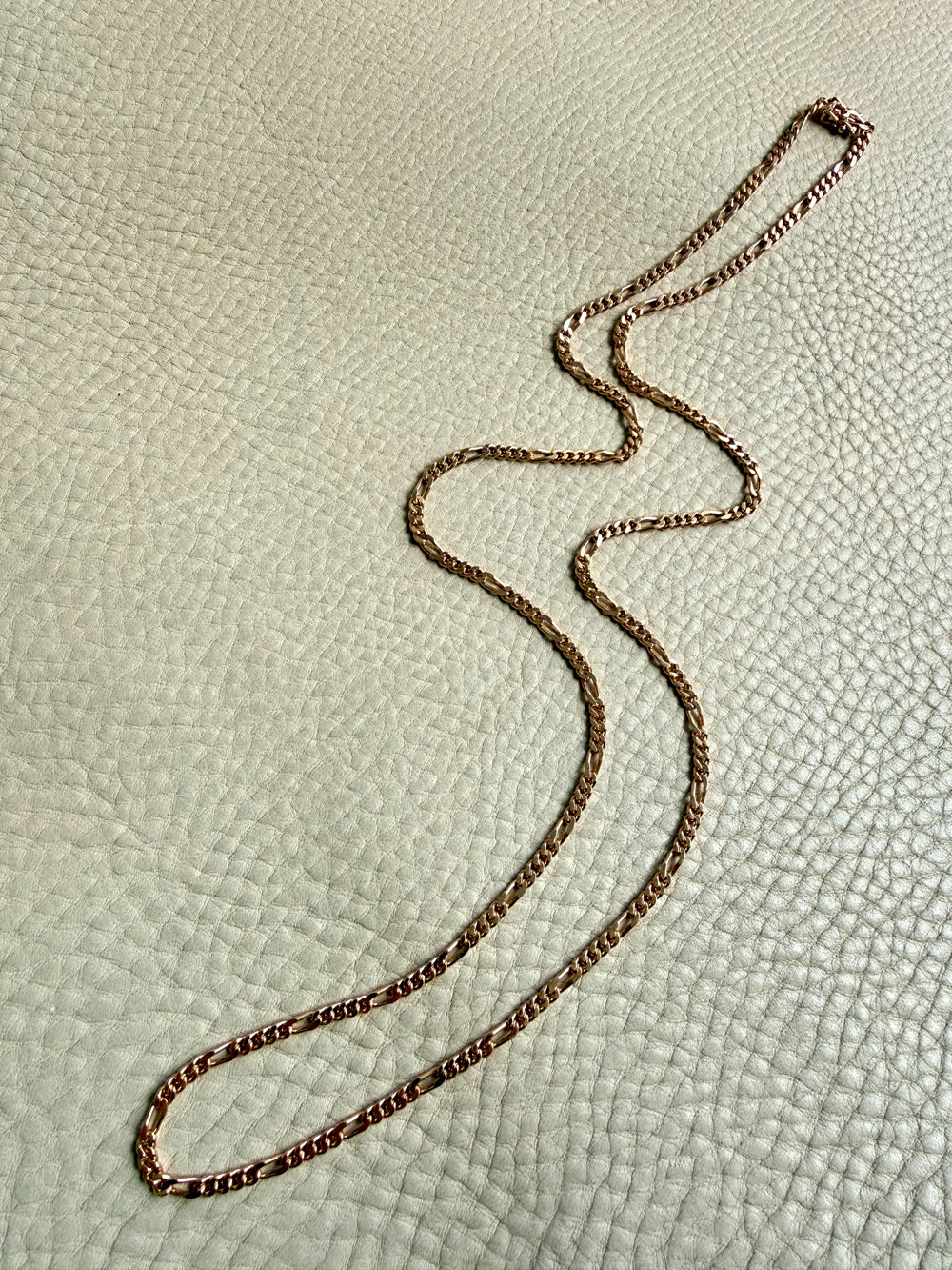 1986 Figaro Curb Link Variation Long Necklace in 18k Gold - 27.7 inch length