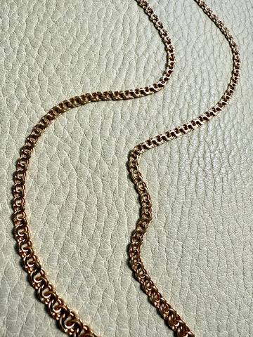1965 Swedish 18k Gold Necklace - Graduated Double Link Chain Necklace - 17.4 inch length