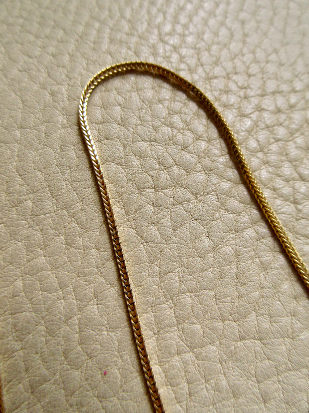 Vintage Balestra Long Length Square Foxtail link necklace in 18k gold, 27.6 inch length
