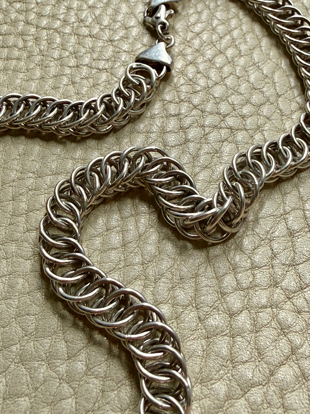 Vintage Sterling Silver Spiral Link Chain Necklace – 19.9 Inch length