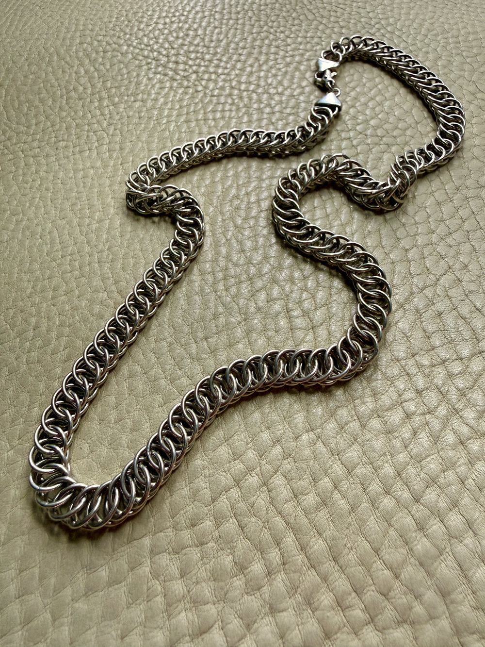 Vintage Sterling Silver Spiral Link Chain Necklace – 19.9 Inch length