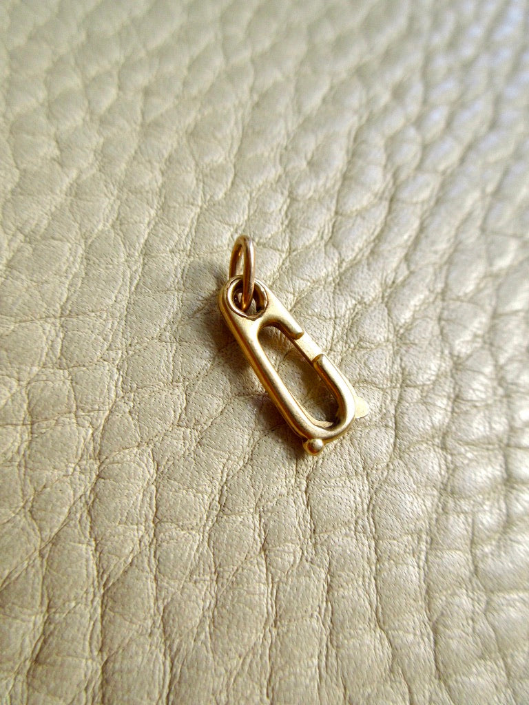 14k Gold Vintage Sister Clasp Charm Holder Pendant