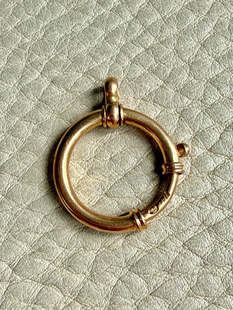 Antique Oversized Watch Chain Bolt Clasp in 18k Gold