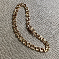 Vintage 1963 Double link solid 18k gold bracelet - 7.5 inch length