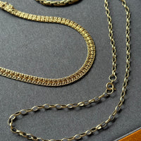 9k Gold English Oval Link Necklace - 17.75 inch length