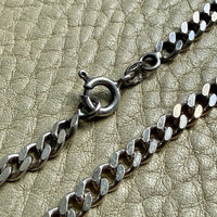 Vintage Silver Hammered Orb Pendant with Substantial Curb Chain - 23.8 inch length
