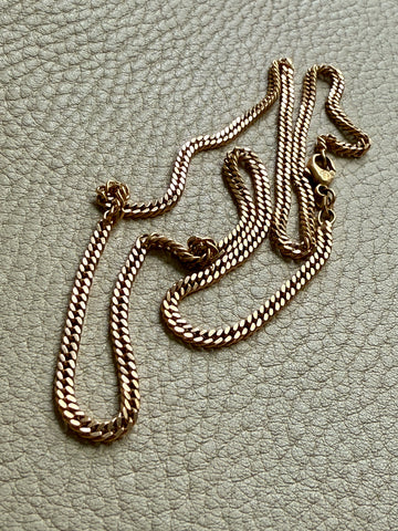 VERY FINE! 1970s era Balestra 18k gold special tight curb chain necklace - 20 inch length