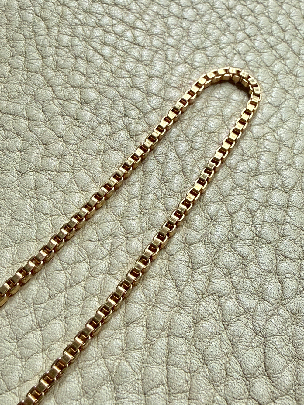 Danish Vintage 14k Gold Box Link Chain Necklace signed SV. C – 16.5 Inches
