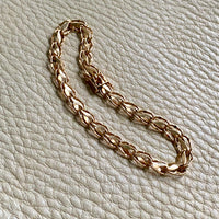 Undulating leaf link bracelet in 18k gold - Swedish vintage 1958 - 7 inch length