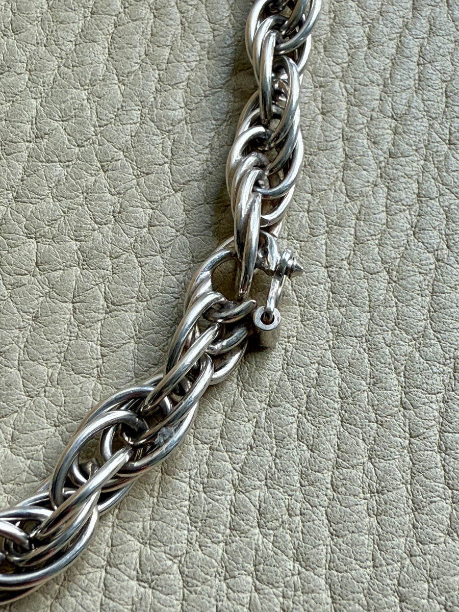 1976 Birmingham Sterling Silver Spiral Link Necklace - 19.75 inch length
