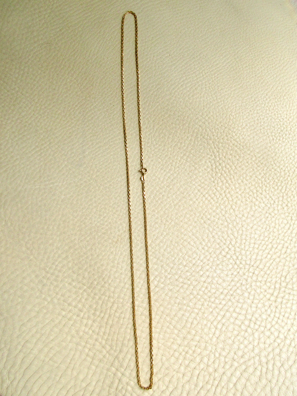 Danish Vintage 1.6mm Solid 14k Gold Biker Link Necklace – 24.75 Inch Length