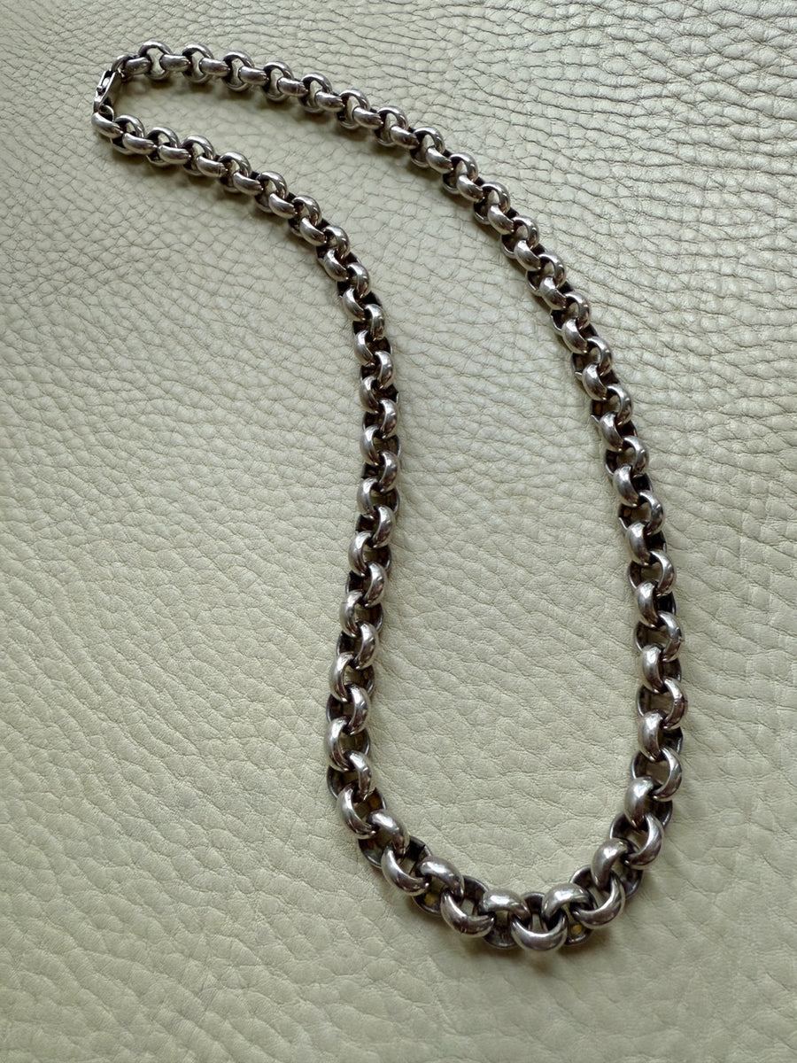 QUITE A ROLO! Chubby 91 gram Silver Rolo Link Necklace with - 19.9 inch length