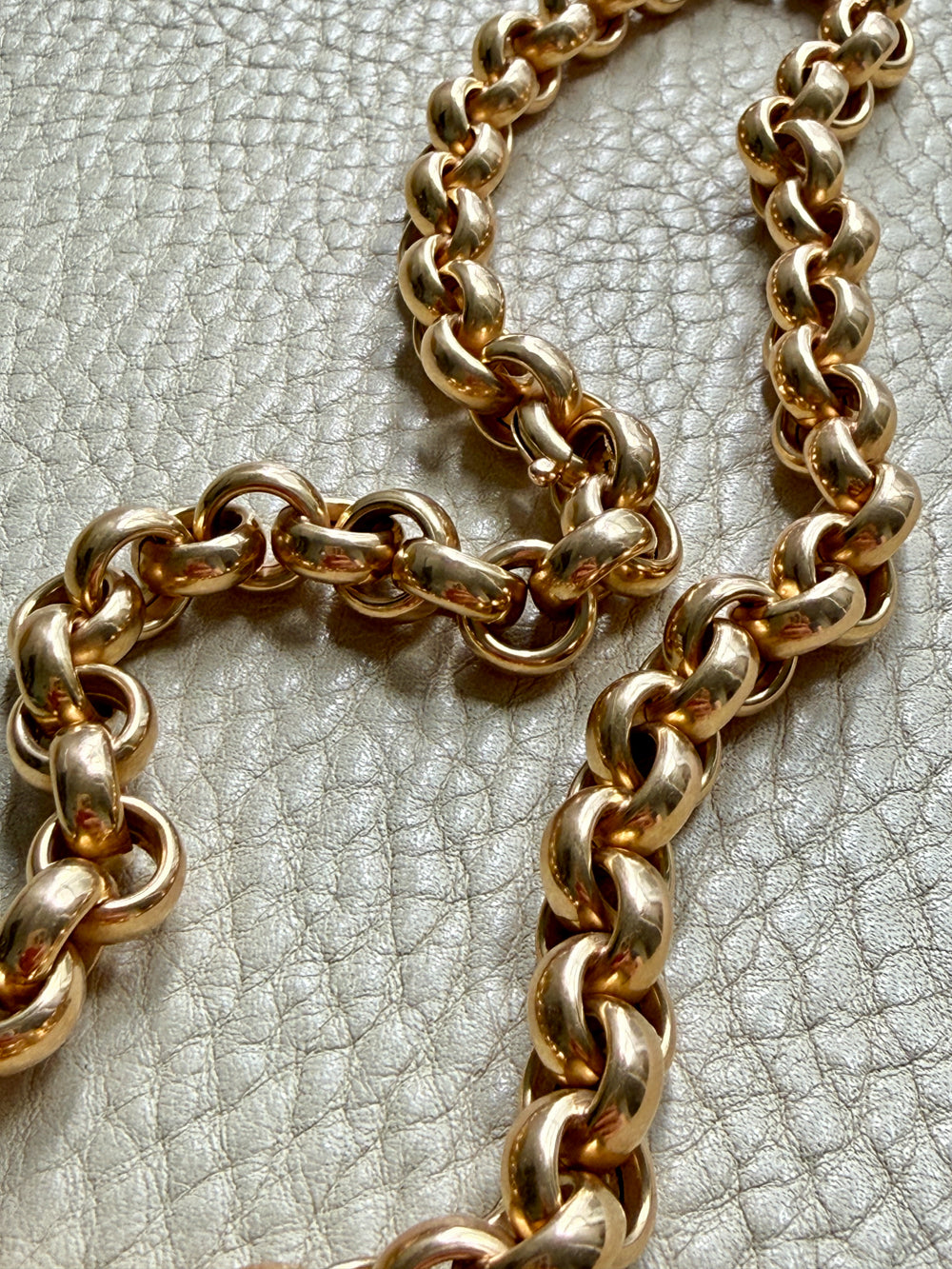 18k gold vintage rolo link necklace penelopepenelope.com