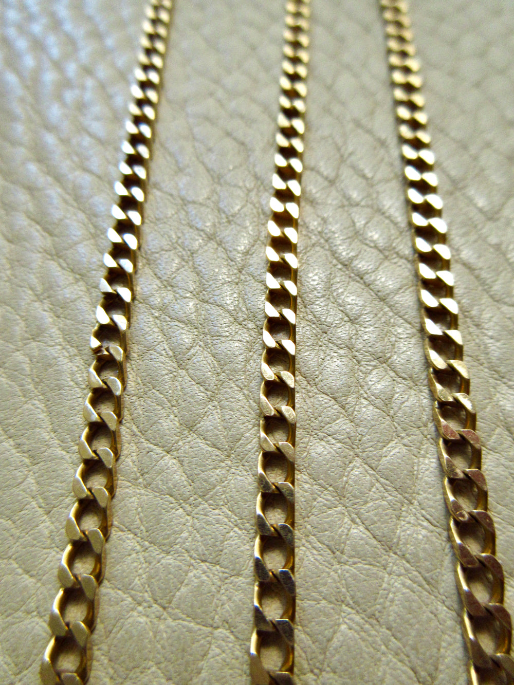 Vintage 14k Gold Faceted Curb Link Watch Chain Necklace – 19.3 Inch Length
