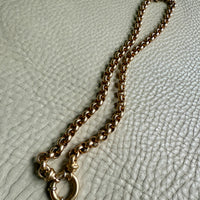 Chubby! 18k Gold Rolo Link Necklace with Large Bolt Clasp - 17.8 inch length