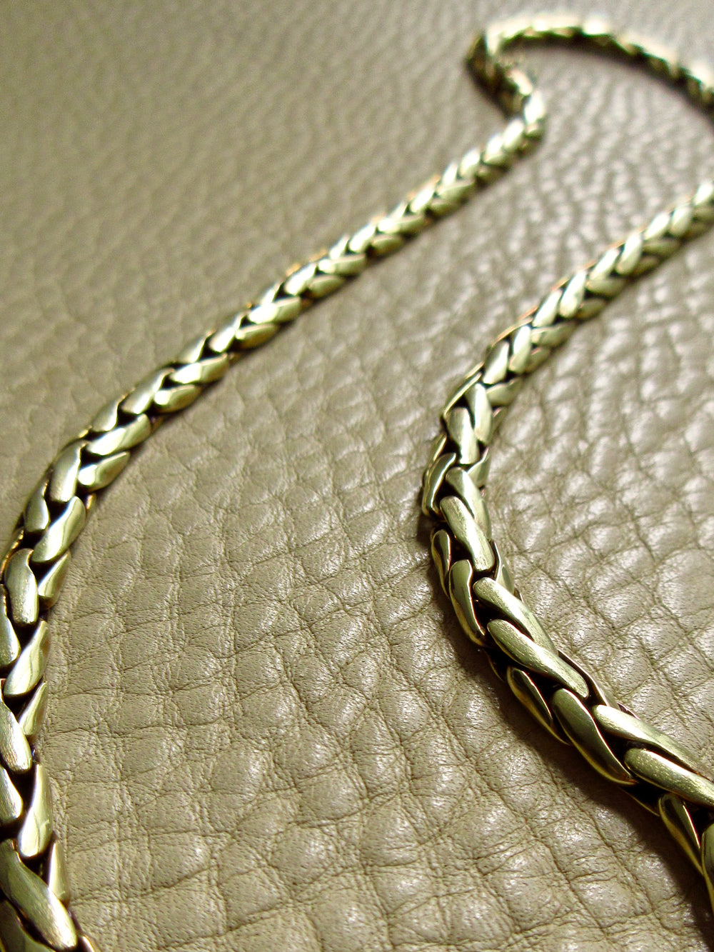 Vintage 14k Gold Smooth Braided Half Round Necklace - 18.5 inch