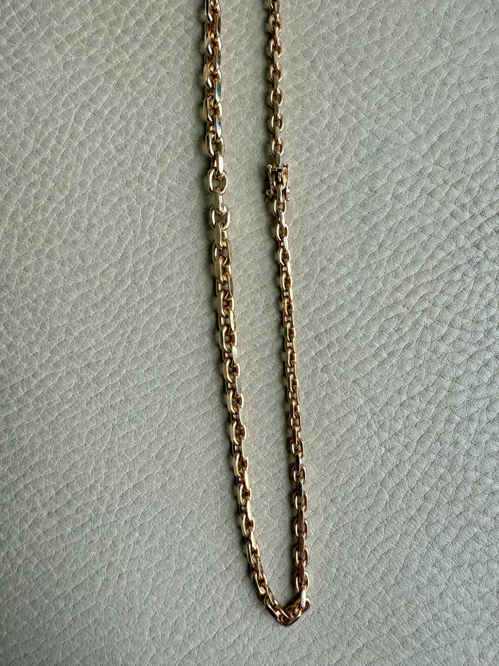 RARE Midcentury Era 14k gold Graduated Biker Link Necklace Signed Edvin Einar & C Larsen - 17.8 inch length