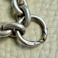 Antique Puffy Oval link Silver Chain with push clasp - 18” length