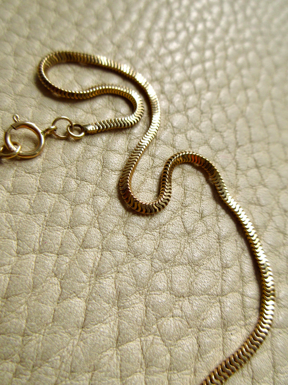 Vintage Snake Chain Necklace 14k Gold – 18.5 Inch Length
