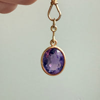 Vintage Scandi 18k gold Faceted Amethyst Pendant