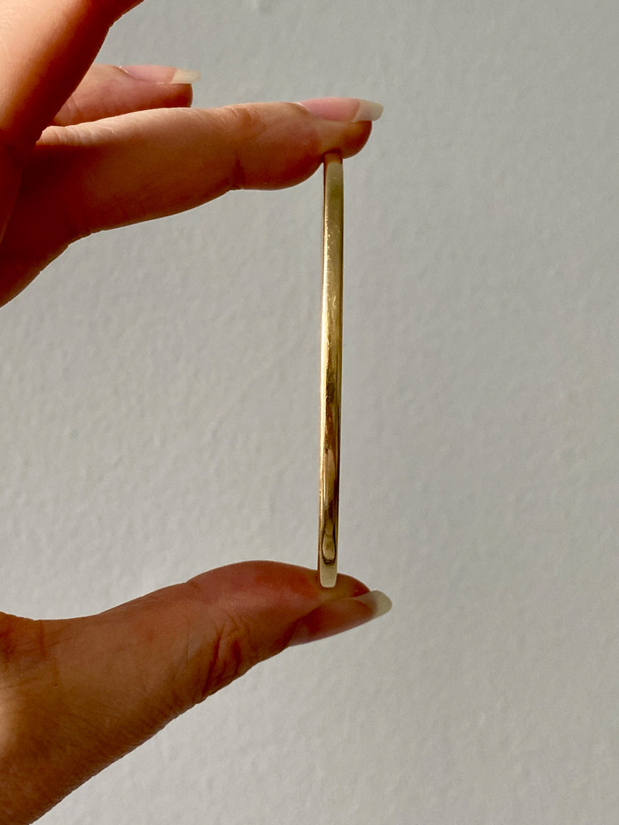 Vintage Scandinavian 14k solid gold bangle 1967-1973 - 8 inch interior circumference