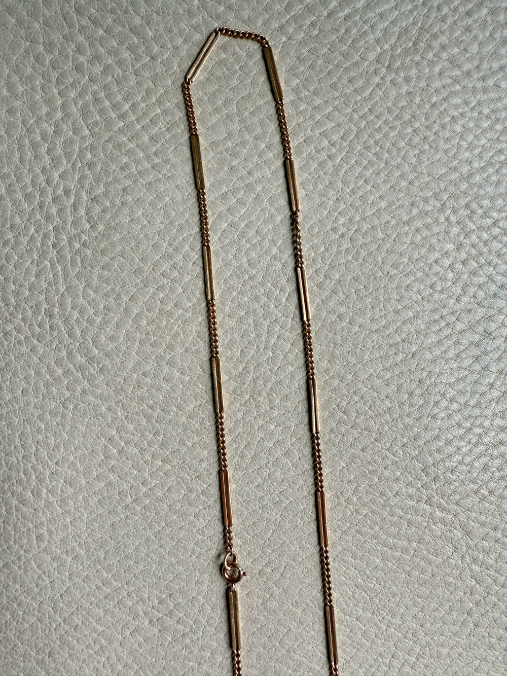 18k Gold Vintage Bar Link Variation Necklace - 21.75 inch length