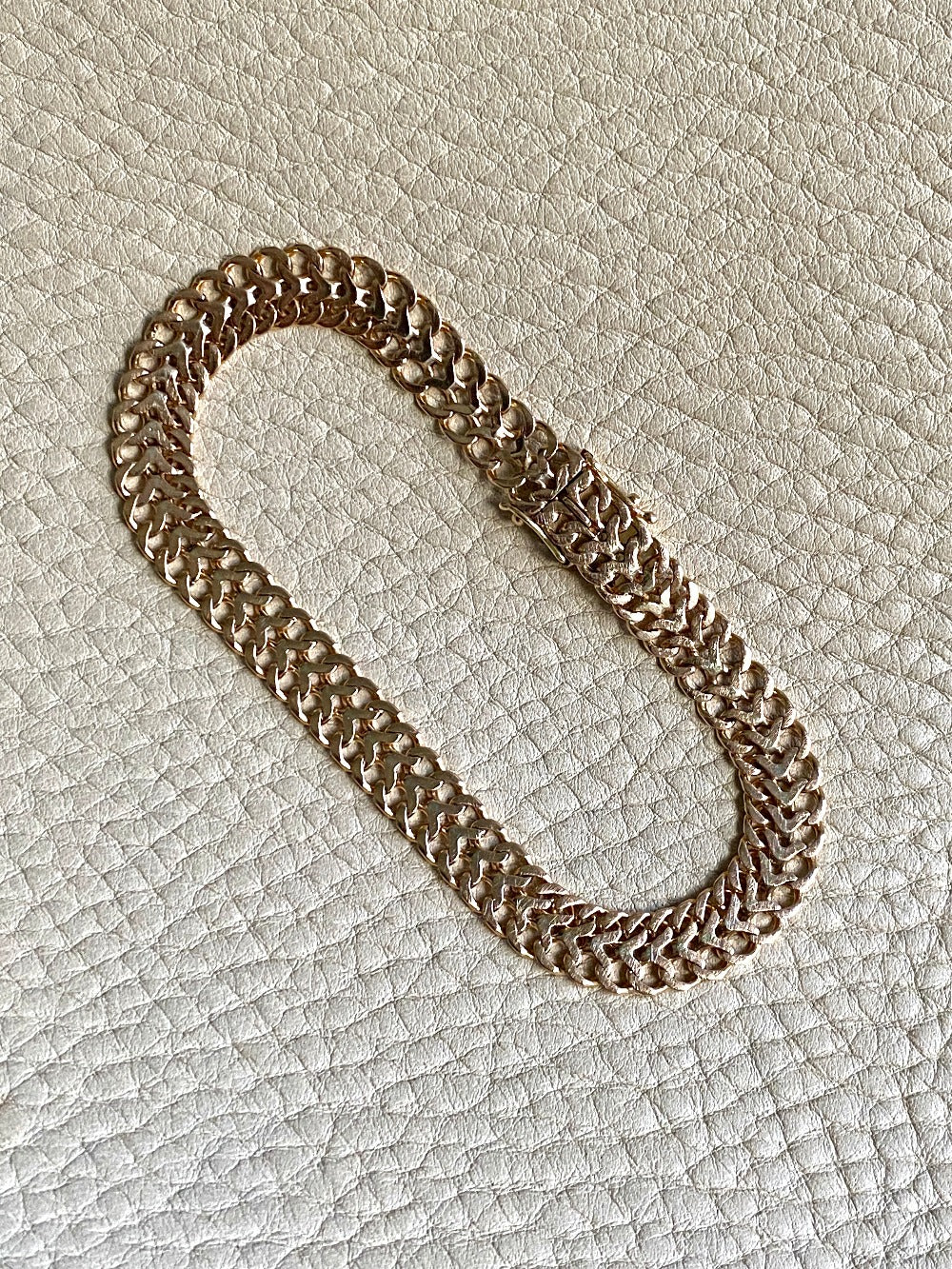 1956 Swedish vintage Herringbone bracelet in 18k gold - 7.8 inch length