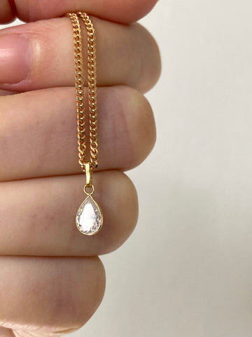 Petite 18k gold crystal pendant or charm