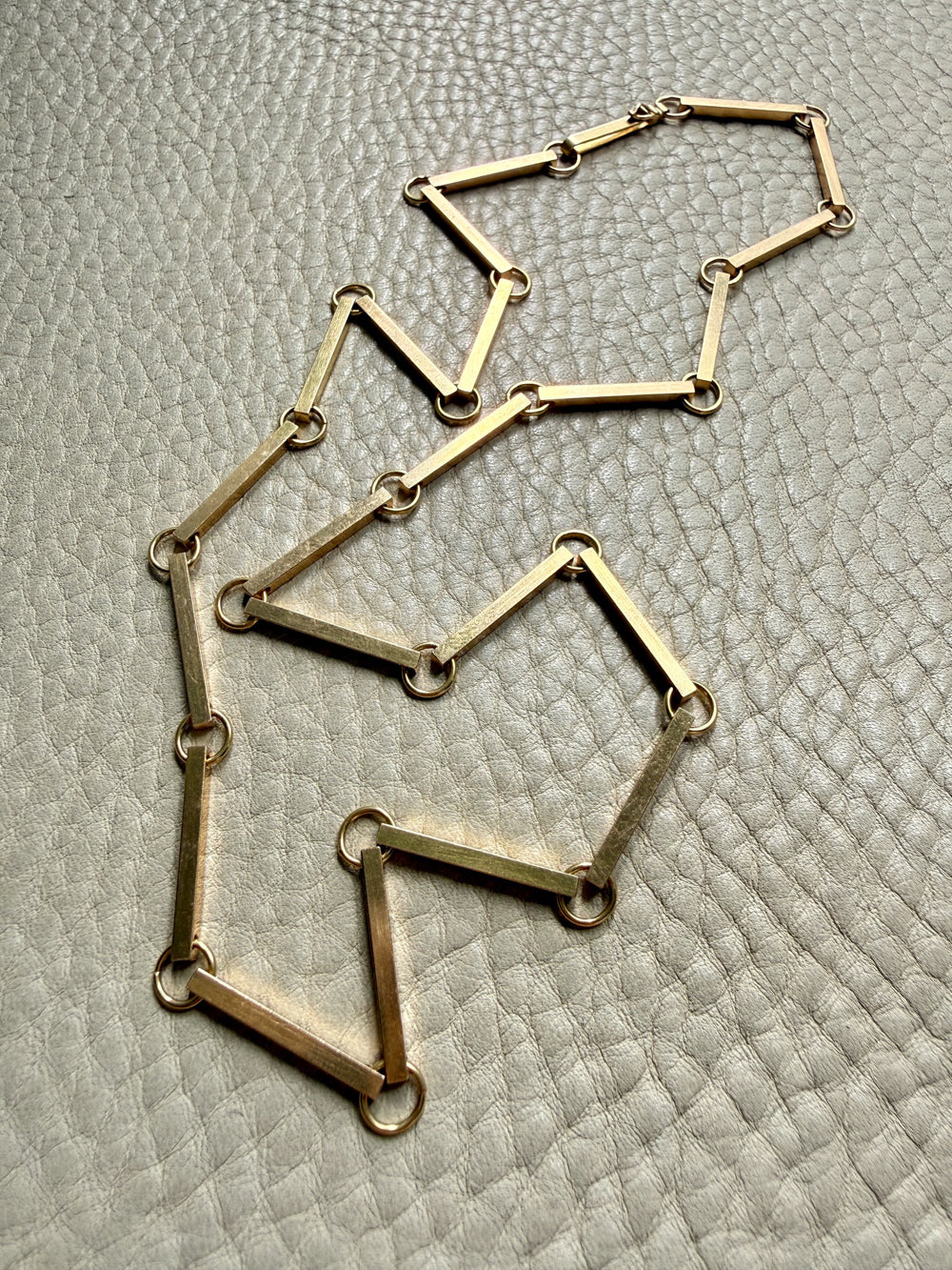 1979 Signed Swedish Vintage Bar Link Necklace 18k Gold, 29 gram – 20.5 Inch Length