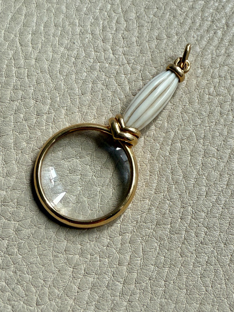 INCREDIBLE - Antique Quizzing Glass pendant - 18k Gold