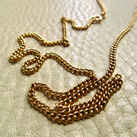 Forever curb link necklace - Vintage Swedish 18k gold chain - Excellent long 24 inch length