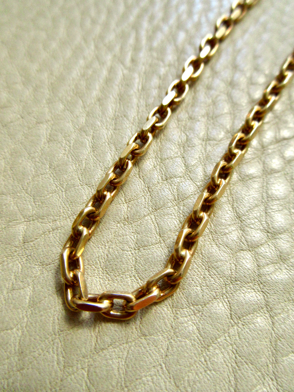 Chunky Vintage Danish 14k Gold Biker Link Chain Necklace – 17.7 Inch Length