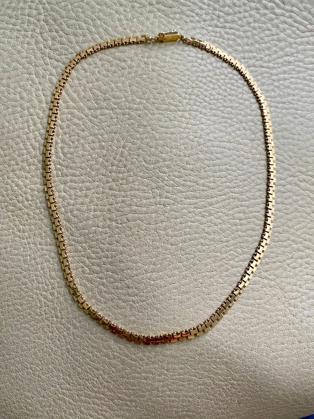 18k yellow gold vintage italian fringe link necklace 17 inch length