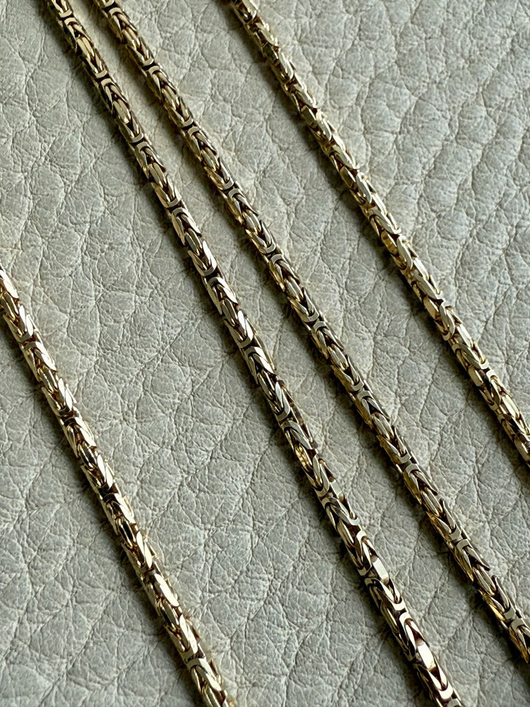 Antique Byzantine Link Necklace in 14k gold - Excellent 35.75” long length!