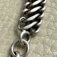 Silver 19th Century Dutch Figure-8 Pocket Watch Chain with Large Bolt Clasp - 12.7 inch length