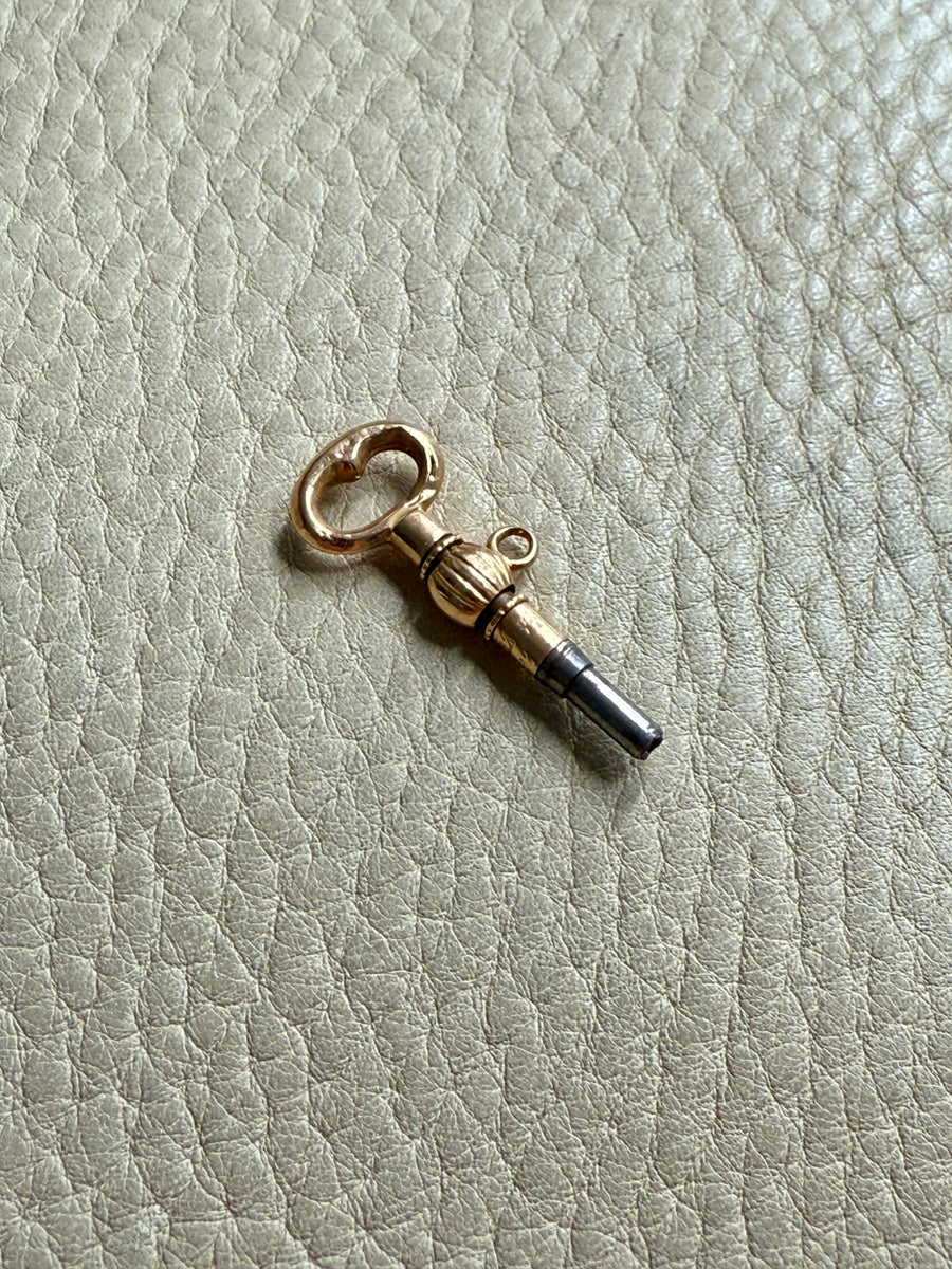 Antique 18k Gold Articulated Pocket Watch Key Pendant