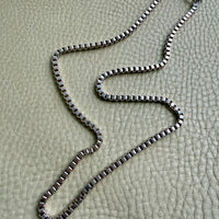 Chunky Vintage Box Chain Necklace in 835 Silver – 23.75 Inch Length