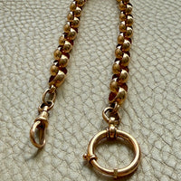 1903 Swedish Antique 18k Gold Chubby Rolo Chain Necklace with Bolt Clasp – 11.25 inches