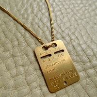 1979 Swedish Vintage Gold ID Tag Pendant 18k Gold - 0.9 inch
