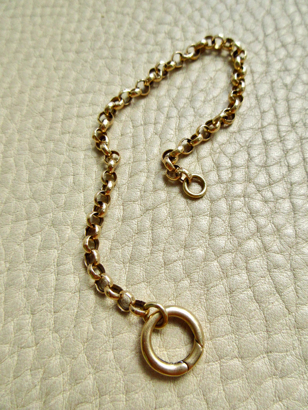 Vintage 14k Gold Rolo Chain Bracelet with Push Clasp – 6.7 Inch Length