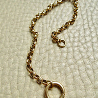 Vintage 14k Gold Rolo Chain Bracelet with Push Clasp – 6.7 Inch Length