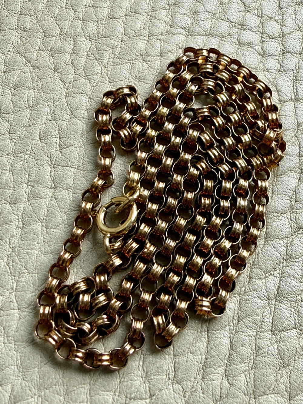 Antique British 18k Gold Belcher Chain Necklace – 21.25 Inch Length