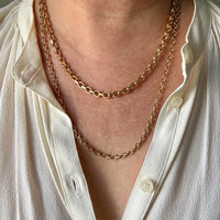 Chunky Vintage Danish 14k Gold Biker Chain Necklace – 23 Inch Length