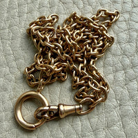 Antique Swedish 18k Gold Oval Link Watch Chain Necklace – 17.25 Inch Length